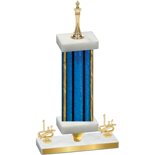 Premium Single Blue Glacier First Place Chess Trophy