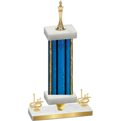 Premium Single Blue Glacier First Place Chess Trophy