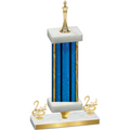 Premium Single Blue Glacier Second Place Chess Trophy