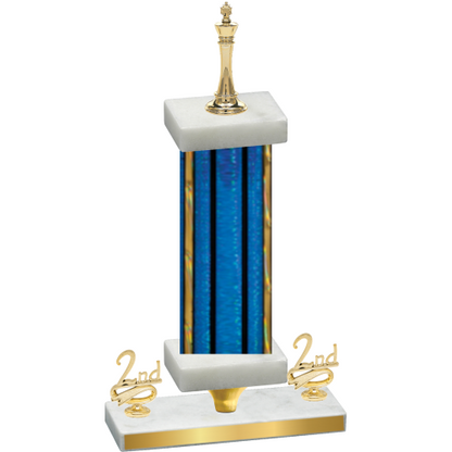 Premium Single Blue Glacier Second Place Chess Trophy