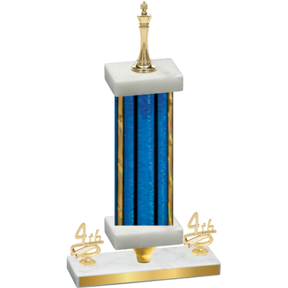 Premium Single Blue Glacier Fourth Place Chess Trophy