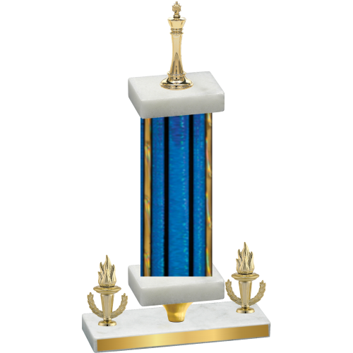 Premium Single Blue Glacier Victory Chess Trophy