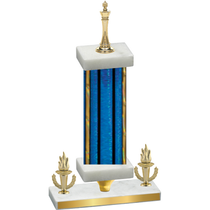Premium Single Blue Glacier Victory Chess Trophy