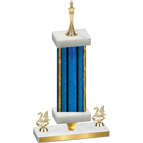 Premium Single Blue Glacier Year Chess Trophy