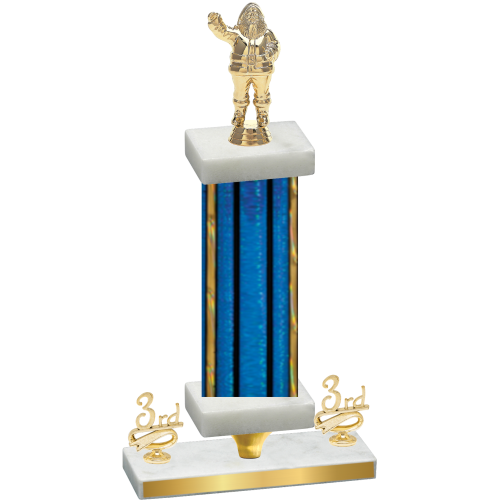 Premium Single Blue Glacier Third Place Holiday Trophy