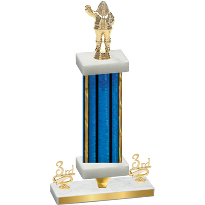 Premium Single Blue Glacier Third Place Holiday Trophy