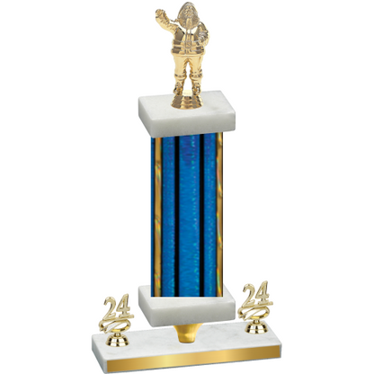 Premium Single Blue Glacier Year Holiday Trophy