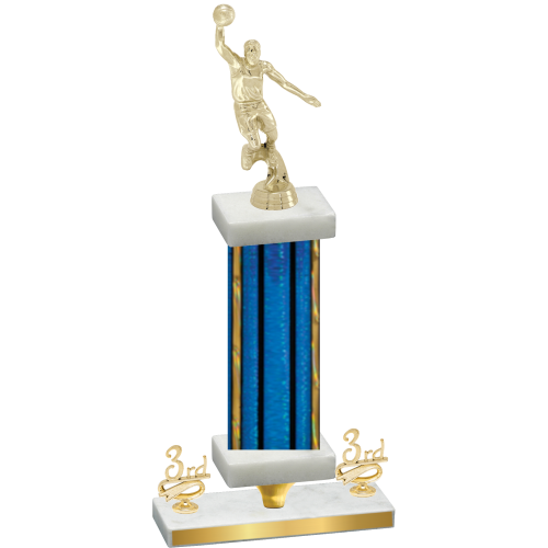 Premium Single Blue Glacier Third Place Basketball Trophy