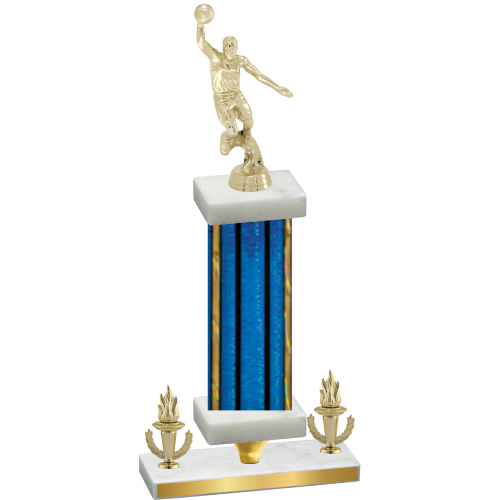 Premium Single Blue Glacier Victory Basketball Trophy