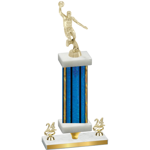 Premium Single Blue Glacier Year Basketball Trophy
