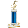 Premium Single Blue Glacier Second Place Flag Football Trophy