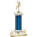 Premium Single Blue Glacier Third Place Majorette Trophy
