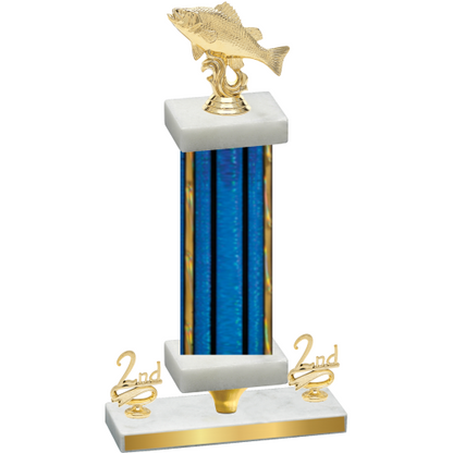 Premium Single Blue Glacier Second Place Fishing Trophy