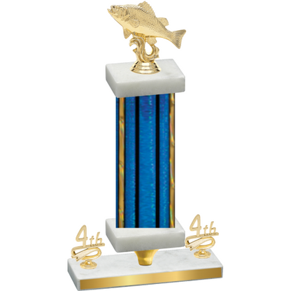 Premium Single Blue Glacier Fourth Place Fishing Trophy