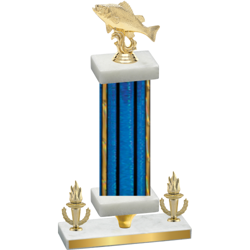 Premium Single Blue Glacier Victory Fishing Trophy