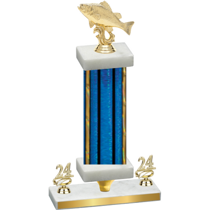 Premium Single Blue Glacier Year Fishing Trophy