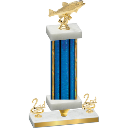 Premium Single Blue Glacier Second Place Fishing Trophy
