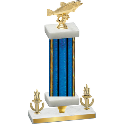 Premium Single Blue Glacier Victory Fishing Trophy