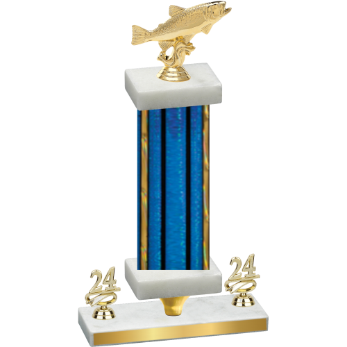 Premium Single Blue Glacier Year Fishing Trophy