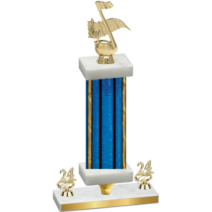 Premium Single Blue Glacier Year Music Trophy