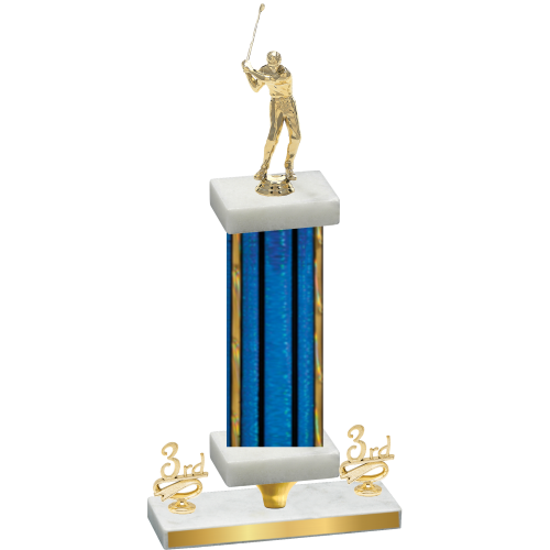 Premium Single Blue Glacier Third Place Golf Trophy