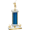 Premium Single Blue Glacier First Place Golf Trophy