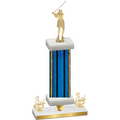 Premium Single Blue Glacier Third Place Golf Trophy