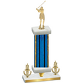 Premium Single Blue Glacier Victory Golf Trophy