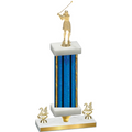 Premium Single Blue Glacier Year Golf Trophy