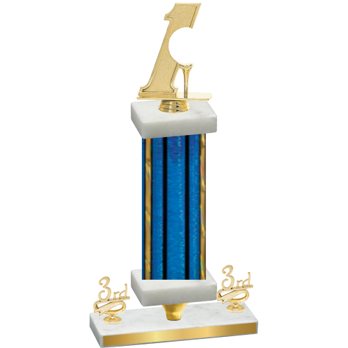 Premium Single Blue Glacier Third Place Golf Trophy
