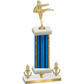 Premium Single Blue Glacier Victory Karate Trophy