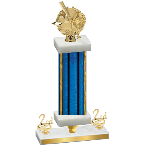Premium Single Blue Glacier Second Place Baseball Trophy