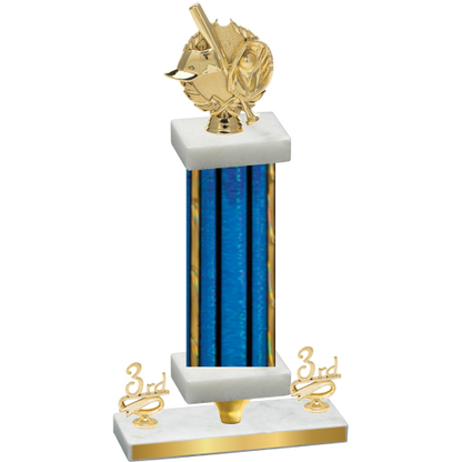 Premium Single Blue Glacier Third Place Baseball Trophy