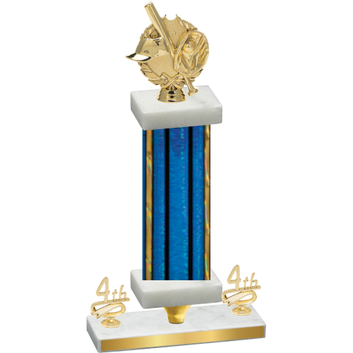 Premium Single Blue Glacier Fourth Place Baseball Trophy
