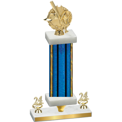 Premium Single Blue Glacier Year Baseball Trophy