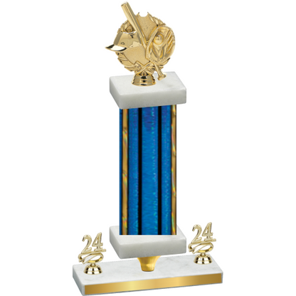 Premium Single Blue Glacier Year Baseball Trophy