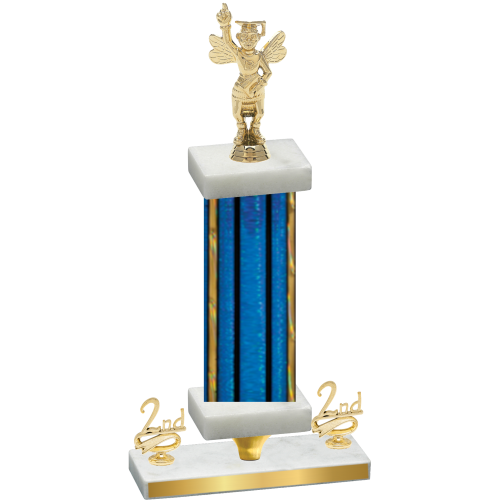 Premium Single Blue Glacier Second Place Academics Trophy