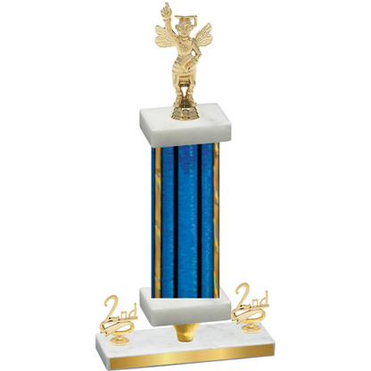 Premium Single Blue Glacier Second Place Academics Trophy