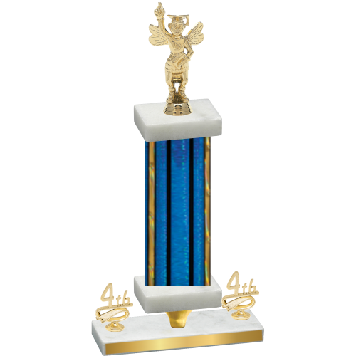 Premium Single Blue Glacier Fourth Place Academics Trophy