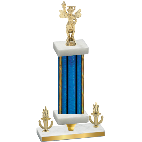 Premium Single Blue Glacier Victory Academics Trophy