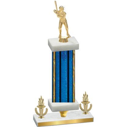 Premium Single Blue Glacier Victory Baseball Trophy