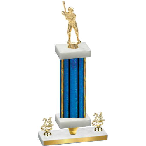 Premium Single Blue Glacier Year Baseball Trophy