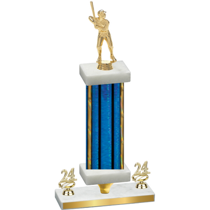 Premium Single Blue Glacier Year Baseball Trophy