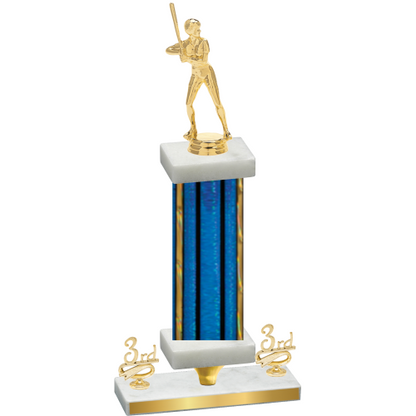 Premium Single Blue Glacier Third Place Softball Trophy