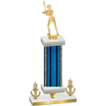 Premium Single Blue Glacier Victory Softball Trophy