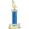 Premium Single Blue Carbon Fiber Year Football Trophy