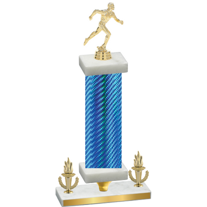 Premium Single Blue Carbon Fiber Victory Running Trophy