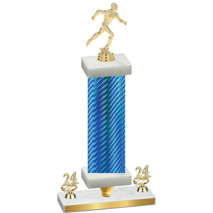 Premium Single Blue Carbon Fiber Year Running Trophy