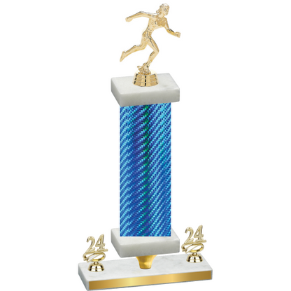 Premium Single Blue Carbon Fiber Year Running Trophy