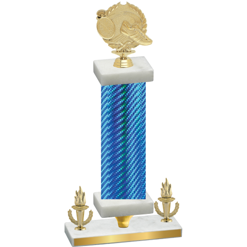 Premium Single Blue Carbon Fiber Victory Running Trophy